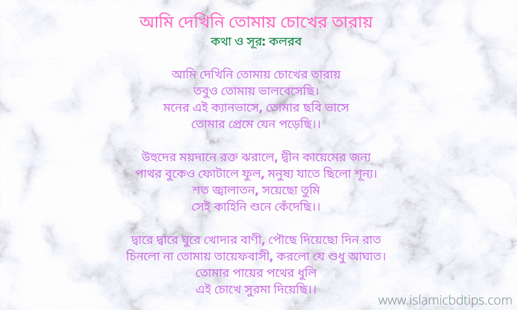 আমি দেখিনি তোমায় চোখের তারায়